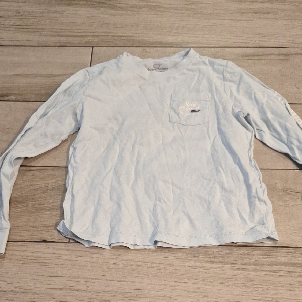 💐vineyard Vines Christmas Light Blue Long Sleeve Tee💘